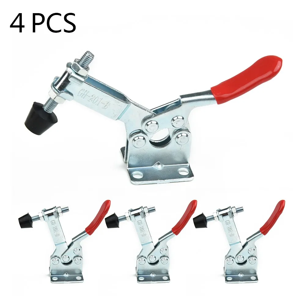 

4pcs GH-201B Horizontal Clamp Quick Release Locking Lever Fastener Hand Tool Quick Clamps Galvanized Iron Workshop Equipment