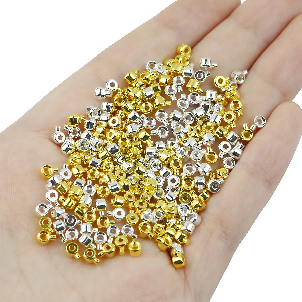 10 шт. металлические латунные обжимные бусины