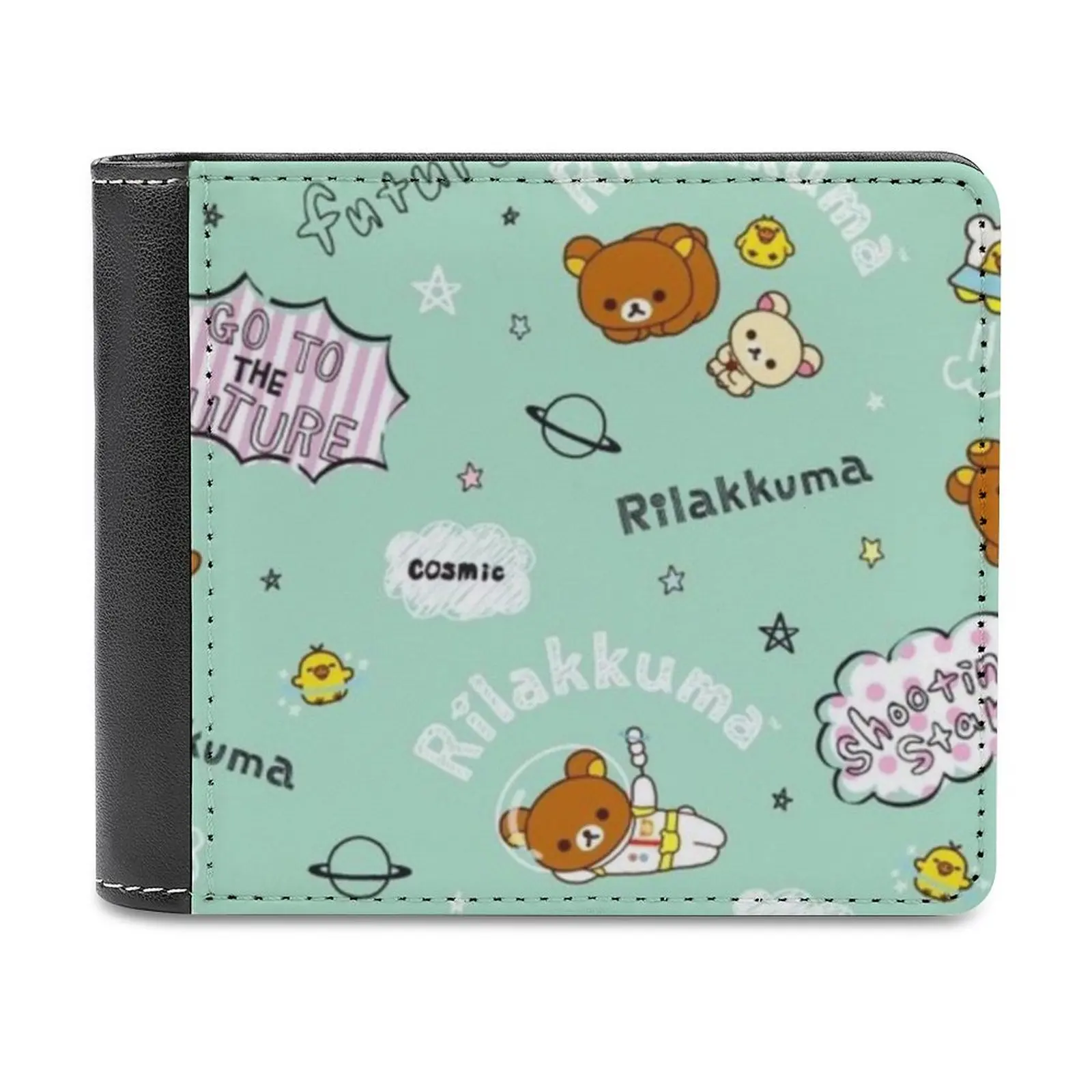 

Rilakkuma 2 New Fashion Pu Leather Men's Wallet Women Purses Personalized Wallets Hakucat Haku Cute Colorful Pattern Japan