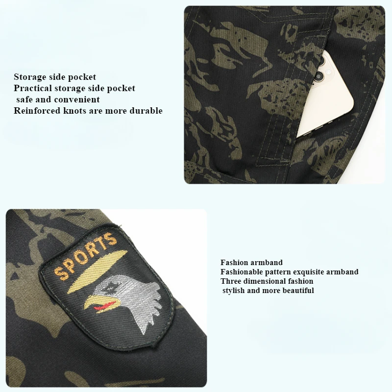 Весенний камуфляжный тактический комплект с воротником-стойкой износостойкий