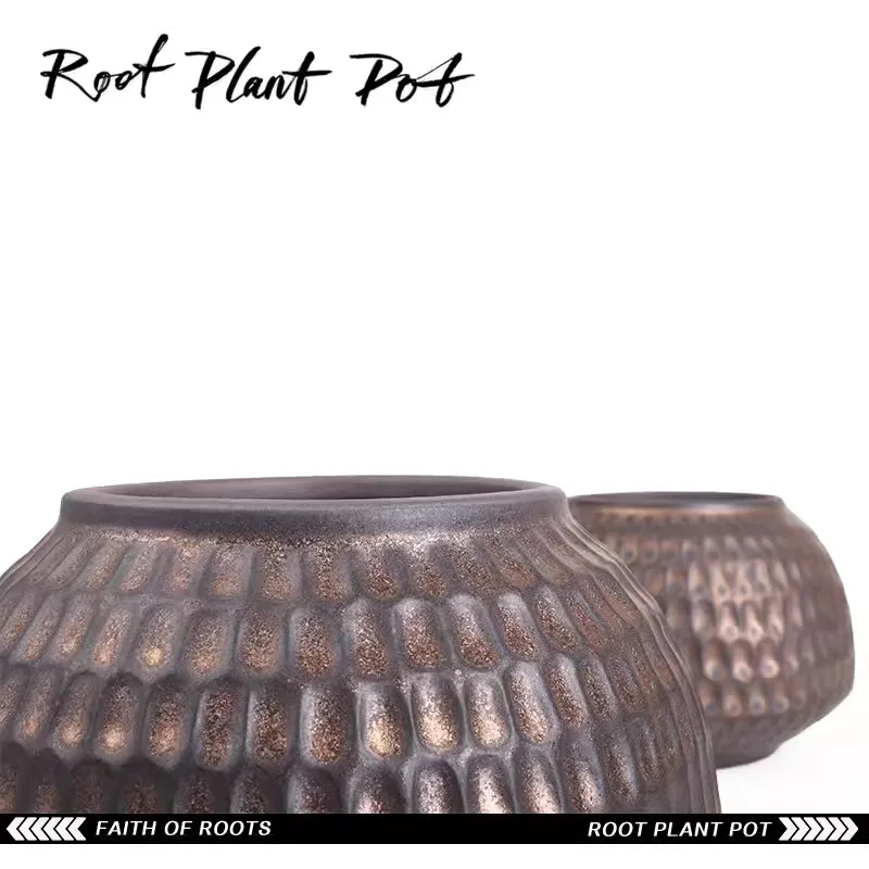 Большой черный корневой горшок для растений Majima Honey Urn Ebisu Xiao Модный цветочный