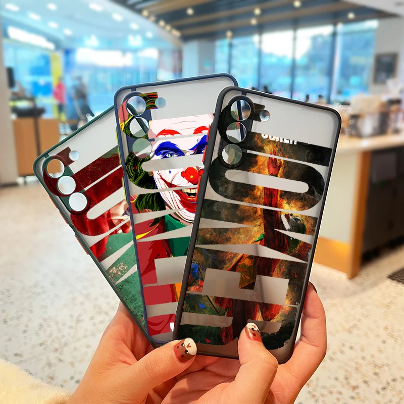 

Cool Joker Movie For Samsung Galaxy S22 S21 S20 FE Ultra S10 S9 S8 Plus A52 5G Frosted Translucent Soft Phone Case