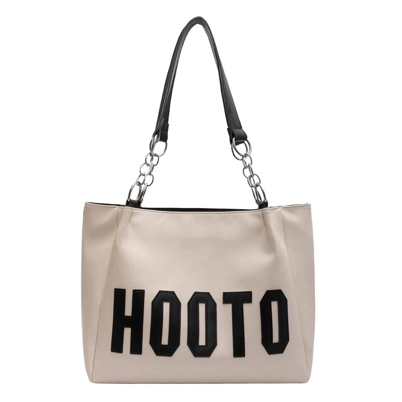 

2023 New Hot Casual PU Leather Women's Shoulder Bag Simple Solid Color Letter Ladies Handbag Large Capacity Fashion Tote Bag.