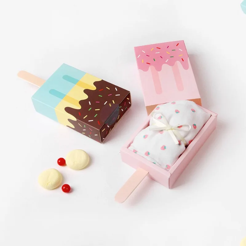 Es Colorful Ice Cream Wedding Birthday  Children Baby Shower Party Candy Box Drawer Goodie Box Party Packaging