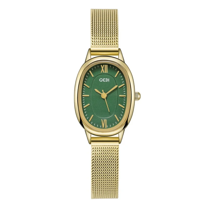 Oval Women's Simple Special-Interest Design Light Luxury High-Grade Retro Small Dial Stainless Steel Quartz Watch