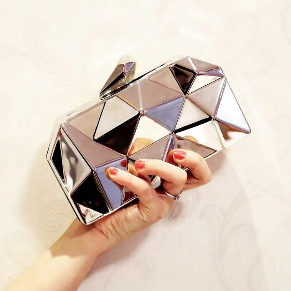 

Box Chain Purses Handbags For Women Fashion Designer Party Clutch Evening Bag Ladies Small Crossbody Bag Hollow block Bags