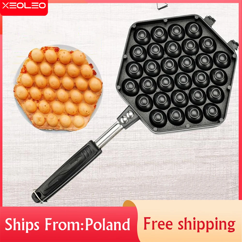 XEOLEO Waffle Maker Mould Hongkong Waffle Machine Egg Puffs Mould Family Waffle Tableware Non-stick Coating DIY Muffins Plate