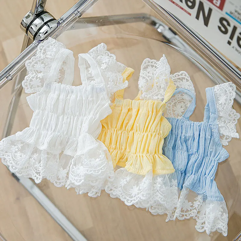 

Летняя тонкая дышащая юбка для собак, кружевная шифоновая юбка в горошек, Милая юбка принцессы для собак, кошек, платье для двух футов