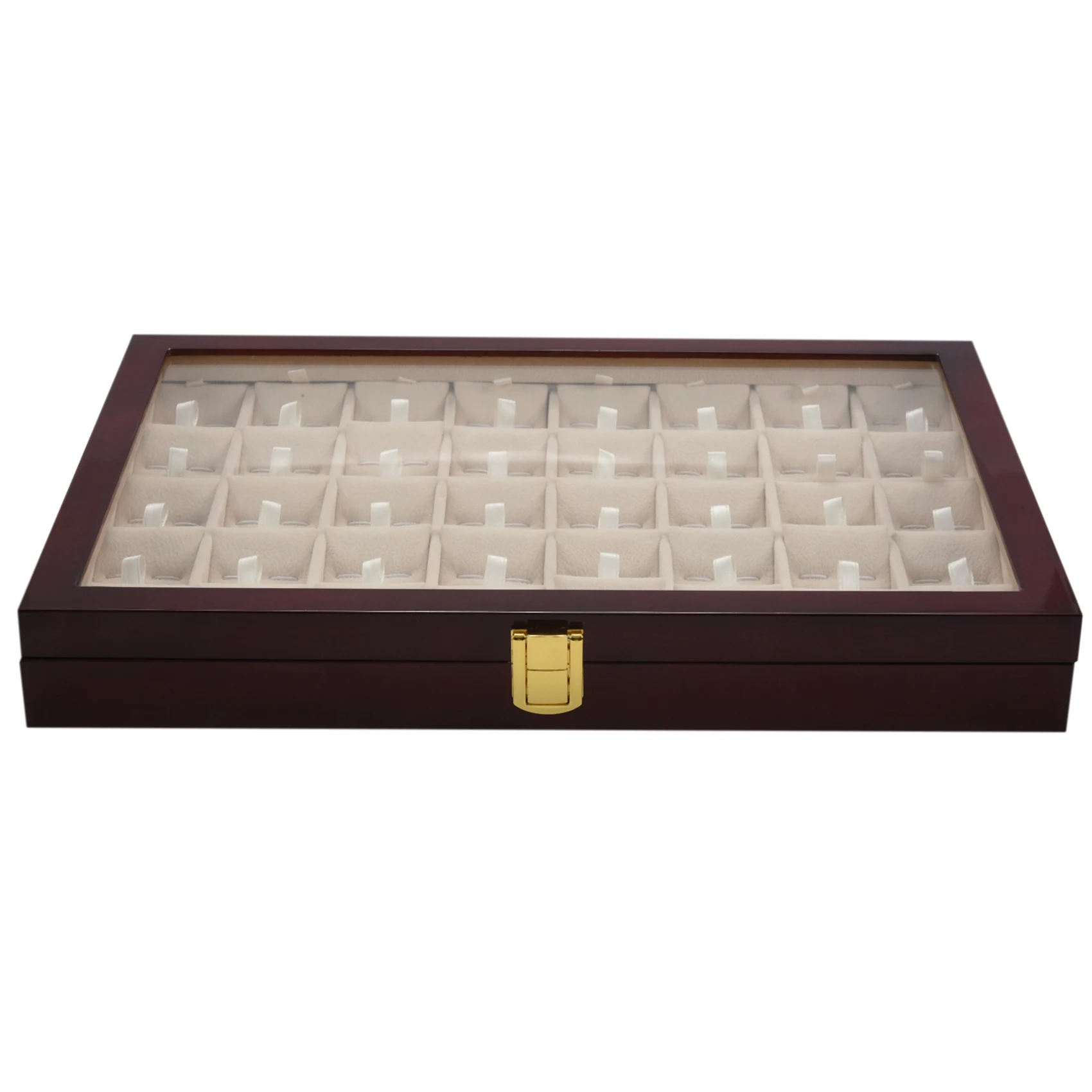 

40 Pairs Cufflink and Tie Clip Storage Box for Men Fashion Painted Wooden Ring Earring Collection Jewelry Display Box