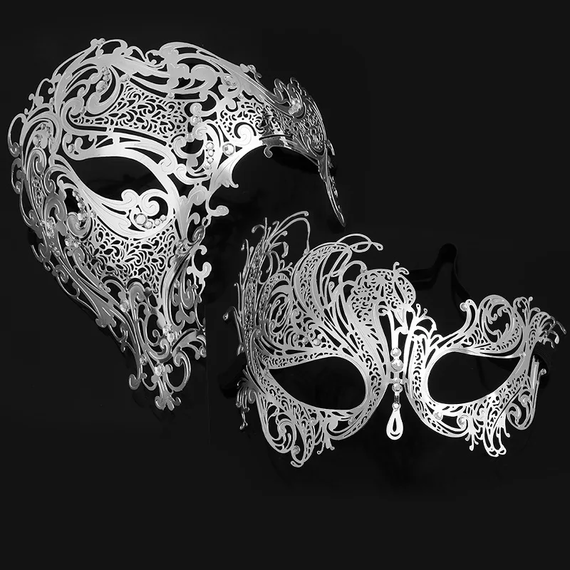 

Черная золотая металлическая маска с черепом для Хэллоуина, искусственная кожа, полулицевая Венецианская маскарадная мужская белая женская классическая маска с черепом