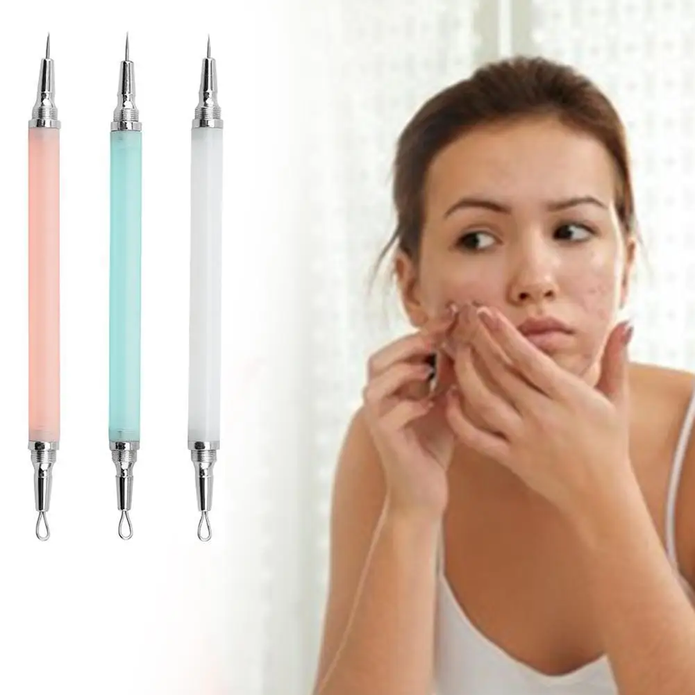 

1pcs Steel Acne Needle Detachable Double-end Face Blackhead Removal Needle With Lids Skin Care Tools Pimple Extractor