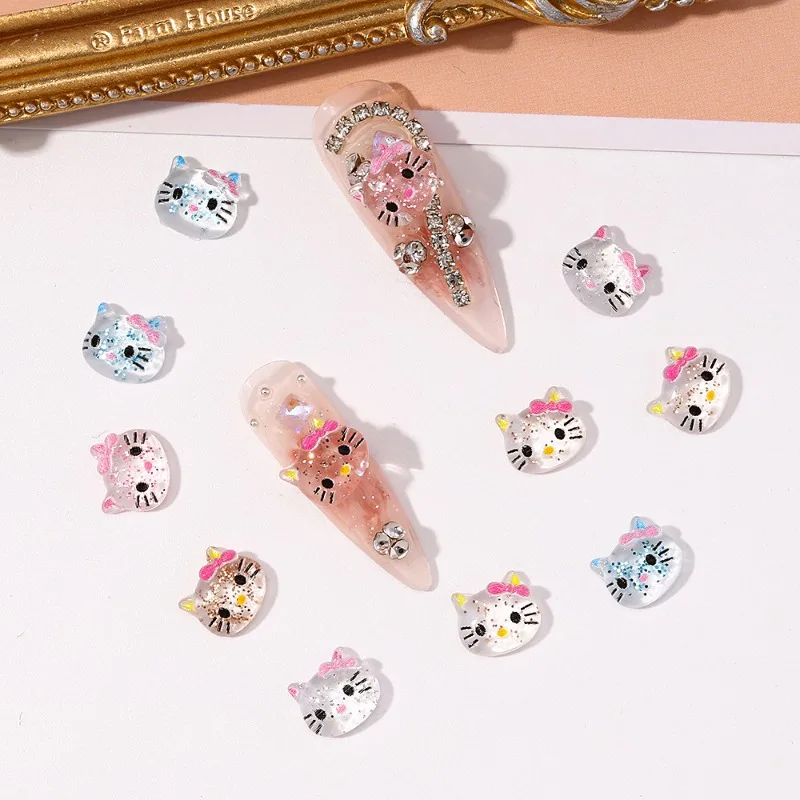 

20Pcs Sanrio Anime Hello Kittys Nail Charms Kawaii Cartoon Nail Jewelry Rhinestone Gems for Manicure Diy Decration Accessories