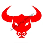 Автомобильная виниловая наклейка с изображением Головы Быка, коровы, красного цвета, светоотражающие автомобильные аксессуары KK15x12cm