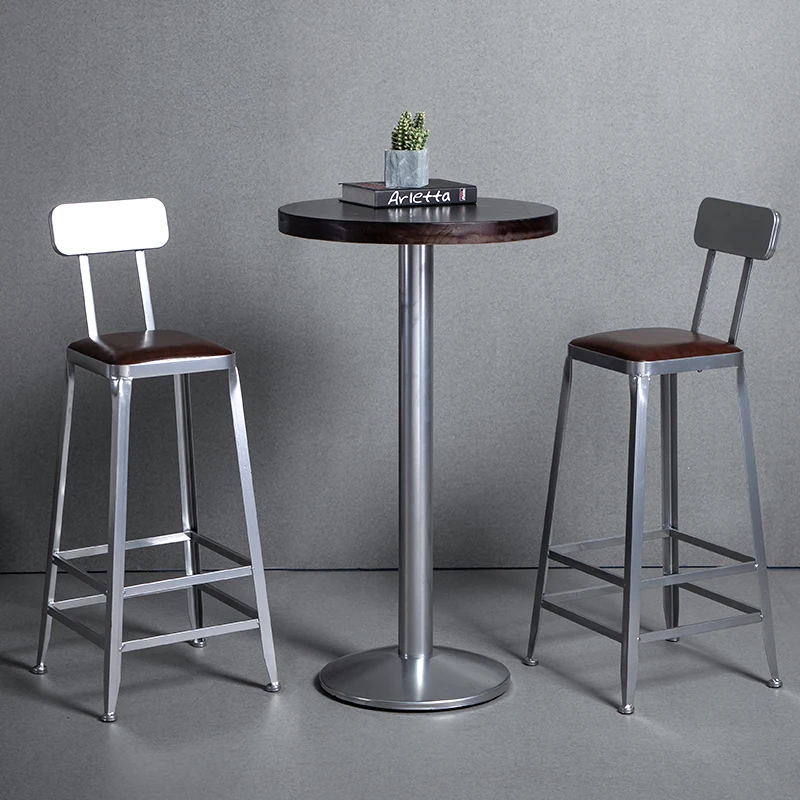

Барные стулья с железными ножками и короткой спинкой, металлические простые средние итальянские дизайнерские стулья В индустриальном стиле, французская мебель для ресторана Stuhl