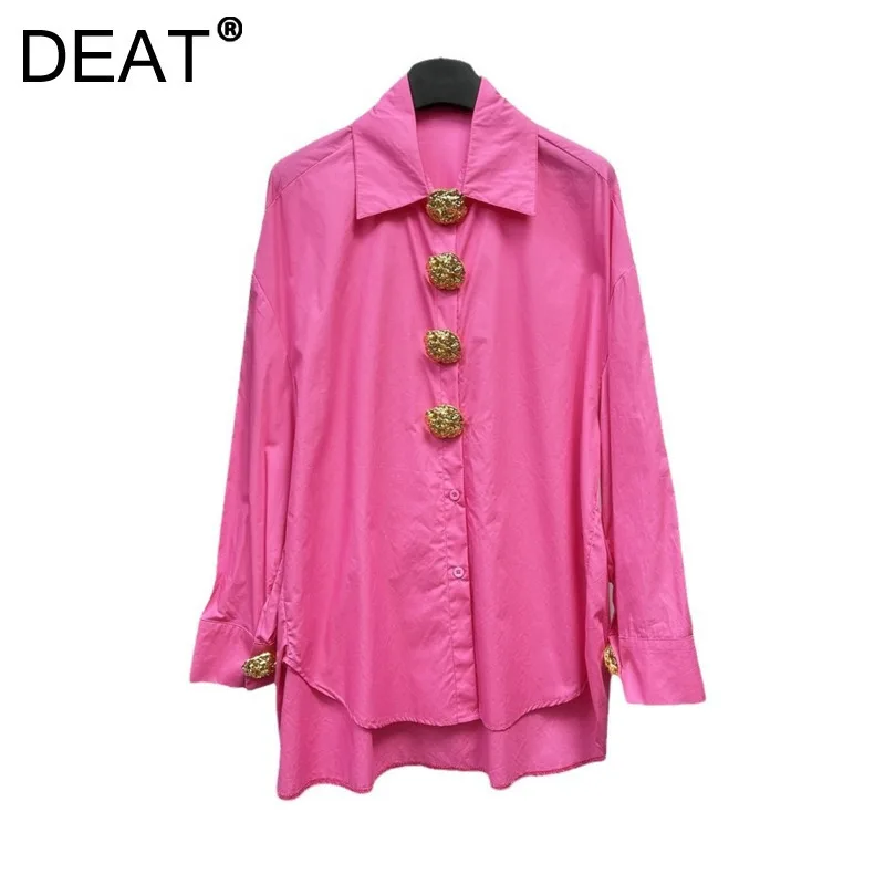 DEAT женские рубашки свободные хорошие пуговицы прямые красочные оптовая продажа
