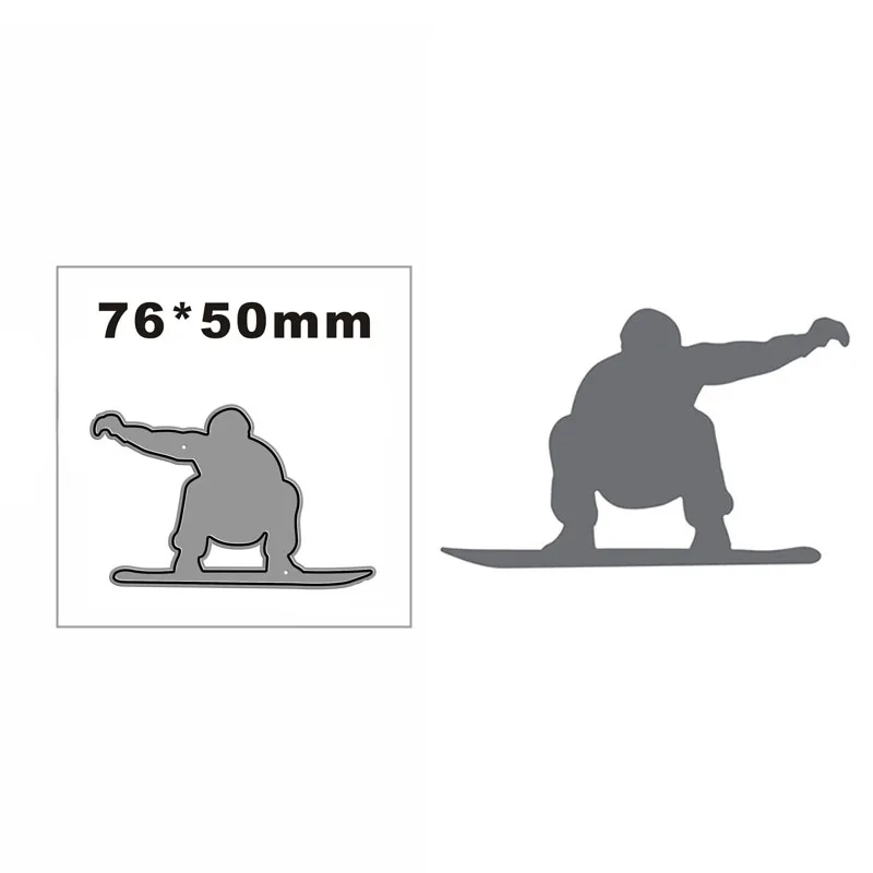 

New A Skier Decorate Metal Cutting Die Scrapbook Template Cutting Card Making Decorative Relief Photo Album Diy Crafts