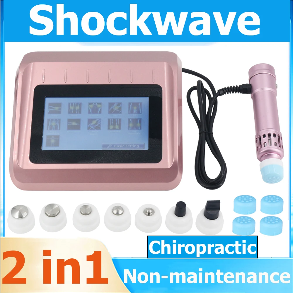 

2 in 1 Shockwave Therapy Machine 11 Heads Home Chiropractic Gun 250MJ Shock Wave Massager for Shoulder Pain Removal ED Treatment