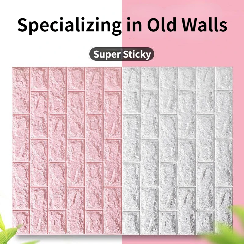 

3D Self-Adhesive Wall Stickers Imitation Brick Wallpaper Anti-Collision Sponge Wall Sticker Mural Bedroom Living Room Home Decor