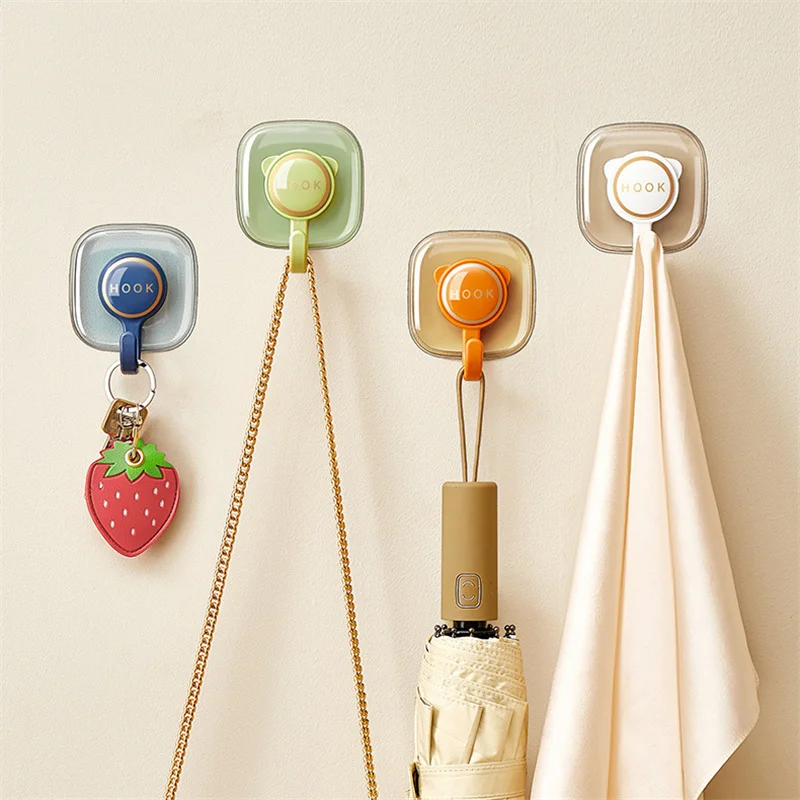 

4Pcs Mixed Multi-purpose Hooks Towel Keys Holder Coat Hanger Storage Hook Punch-free Home Kitchen Bathroom Organizer