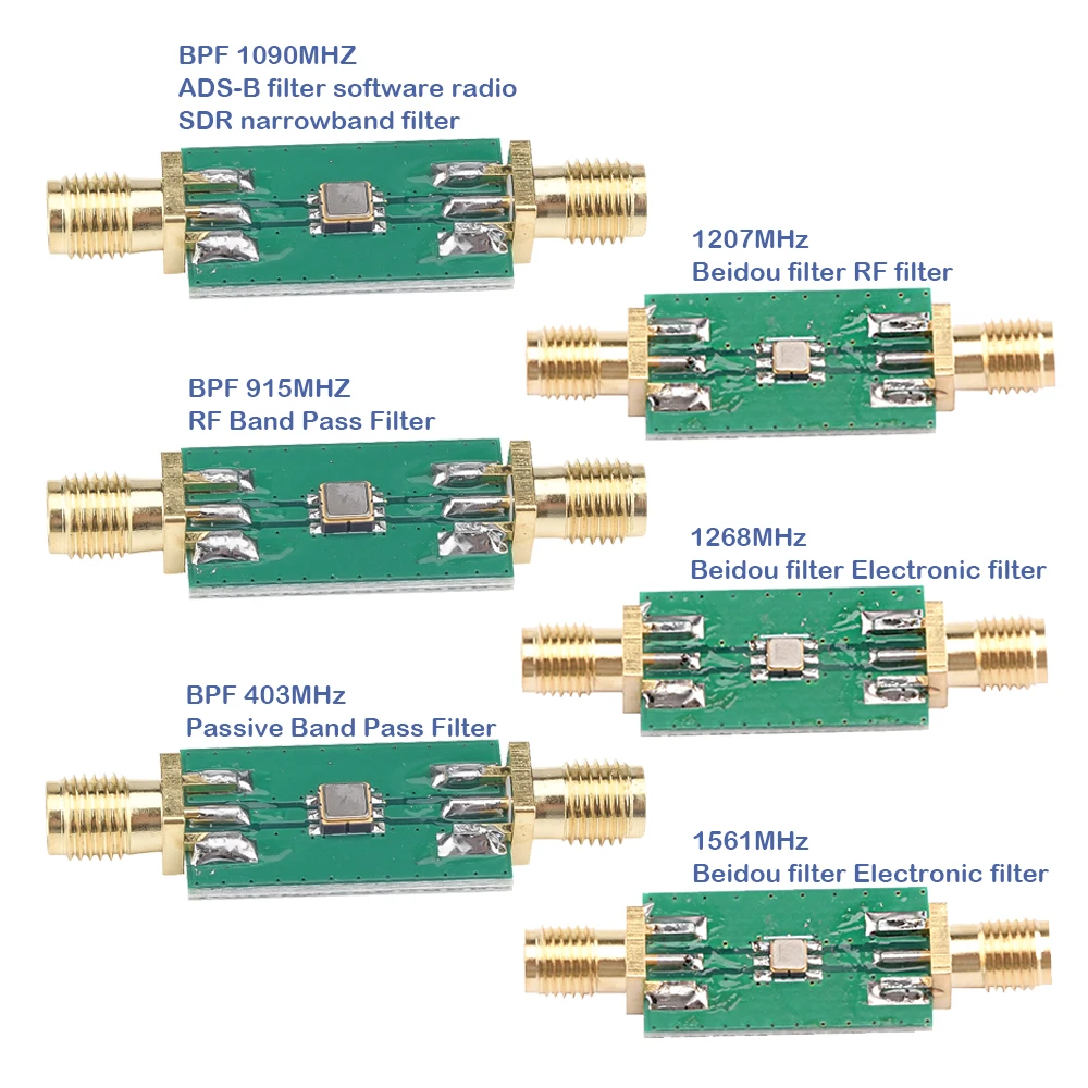 

Band Pass Filter BPF 403MHz/ BPF915MHZ/BPF1090MHZ RF Filter +1207MHz/1268MHz/1561MHz Beidou Filter RF Electronic Filter Module
