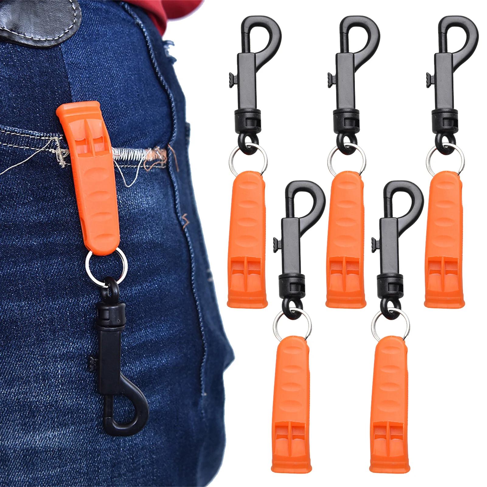 

Экстренный свисток с крючком, свисток для выживания с двойной трубкой, 5 шт., безопасные свистки, громкие свистки для активного отдыха, занят...