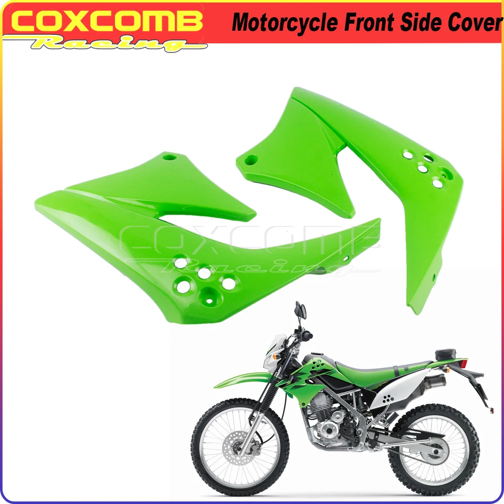 

Пластиковая Зеленая Передняя боковая крышка для мотоцикла, боковые панели топливного бака, защитная крышка, крышка для бака масла, крышка для Kawasaki KLX 150, 1 пара