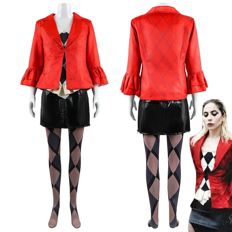 Костюм для косплея Леди Харли Квинн взрослых и женщин пальто рубашка юбка костюм