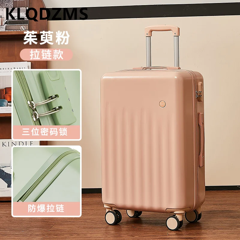 KLQDZMS New Luggage Aluminum Frame INS Net Red Trolley Suitcase Female 28-inch Large-capacity Password Box Strong And Durable