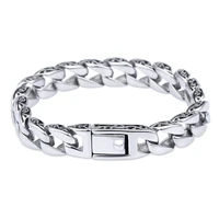 12mm men women retro bracelet stianless steel bracelet chain bangle cuban curb hand jewelry gifts