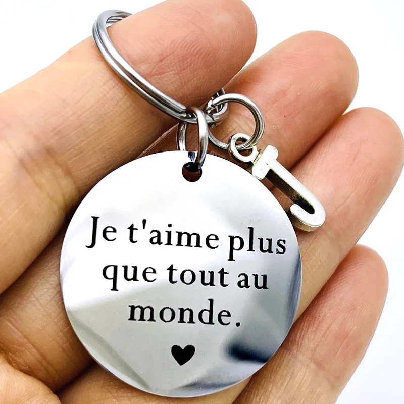 

French Couple Keychain Je T'aime Plus Que Tout Au Monde Boyfriend Girlfriend Gifts Couple Gift Husband Valentine's Day Gift