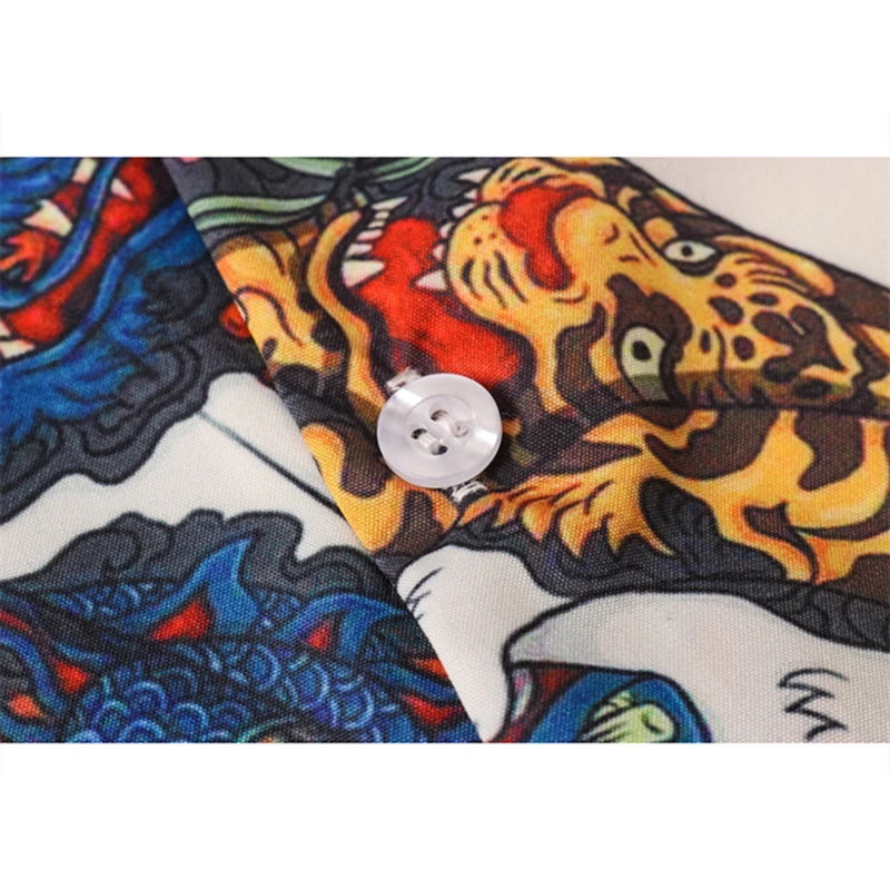 2022 Мужская Уличная рубашка в стиле хип-хоп японская пляжная Harajuku Ukiyoe Smoking Cat с