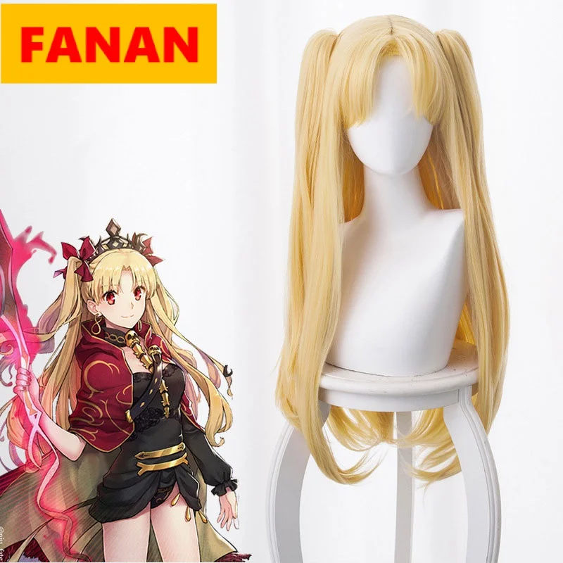 

FGO Fate Ereshkigal Rinaka Saka Джин Рин светло-золотой косплей парик аниме косплей игры пушистые завитки длинные желтые женские волосы кавайный парик