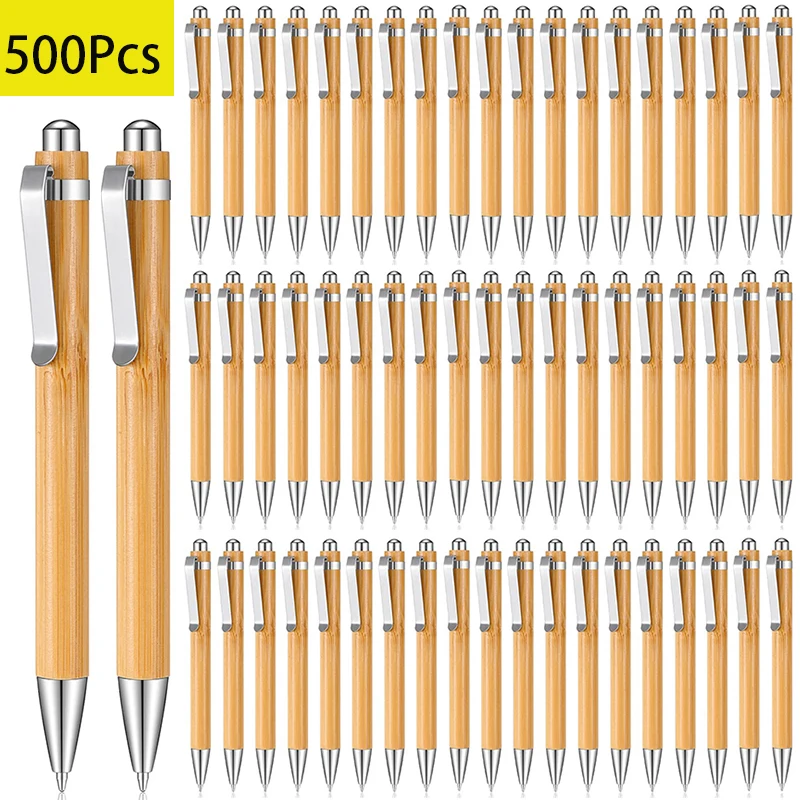 

500 шт. бамбуковая шариковая ручка, офисные и школьные принадлежности, ручки, письменные принадлежности, подарки