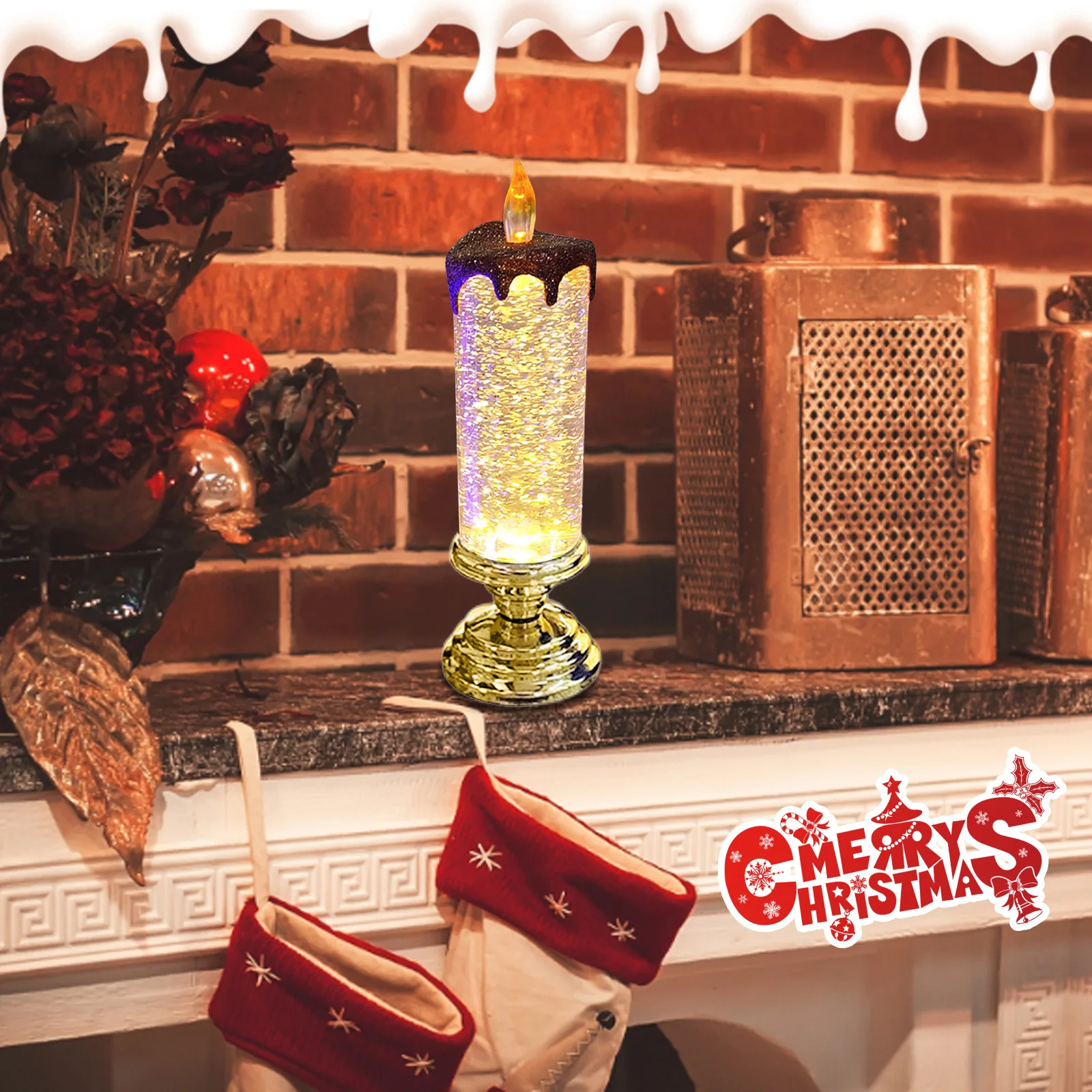 

Flameless Candle Light LED Souvenir Art Lights USB Charging OR Battery Christmas Atmosphere Lightings for Wedding