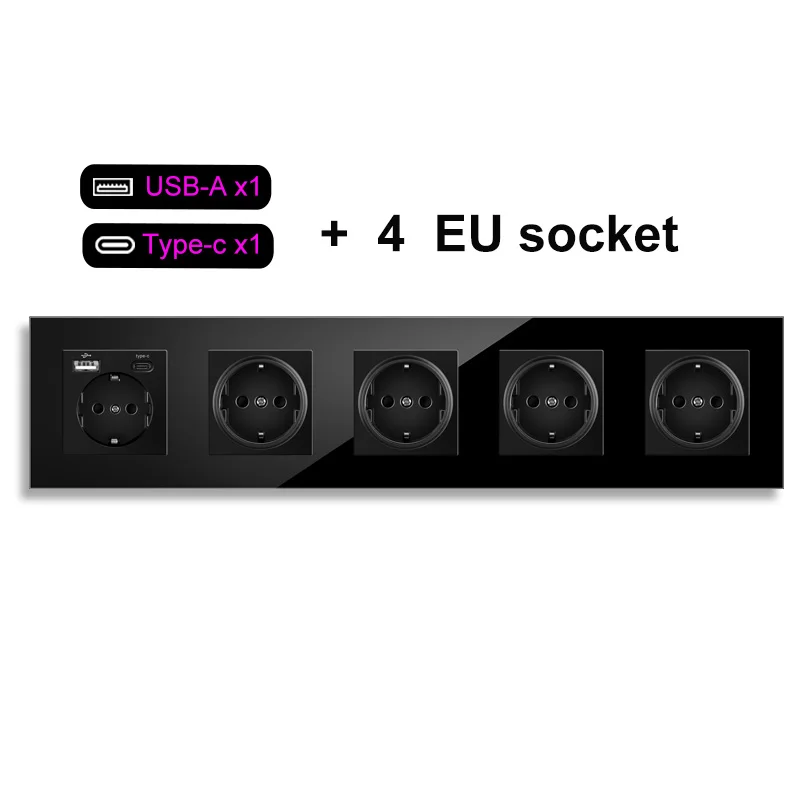 NYWP сенсорный выключатель с розеткой 1/2/3 Gang