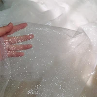 3meters soft and stiff shiny glitters net mesh fabric diy wedding dress veil cloth sewing material