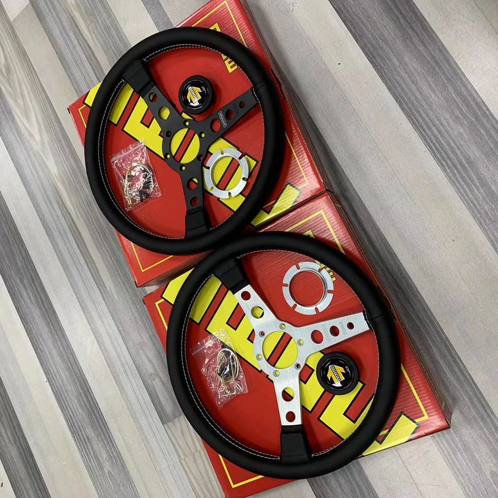 Рулевое колесо из натуральной кожи для гоночного автомобиля 14 дюймов модель MOMO