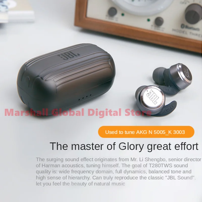 TWS-стереонаушники JBL T280 с поддержкой Bluetooth и басами |