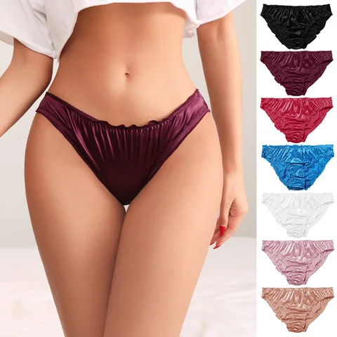 New sexy underwear women panties Silk satin briefs ropa interior femenina string bielizna damska majtki damskie bragas mujer