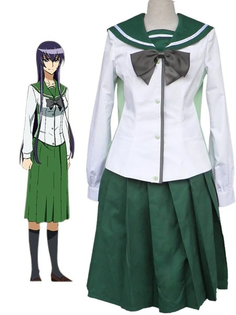 

Anime HIGHSCHOOL OF THE DEAD Cosplay Woman Halloween Busujima Saeko Uniform Cosplay Costume