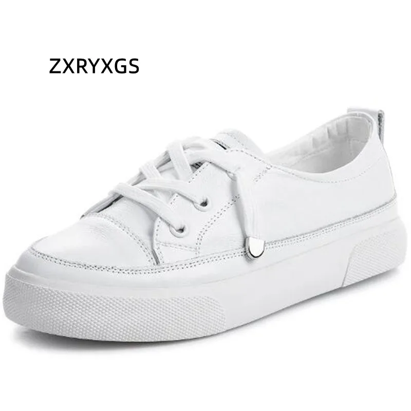 

2022 Cross Straps Genuine Leather Shoes Large Size White Sneakers Flat Soft Sole Comfort All-match Student Sandals Casual Shoes