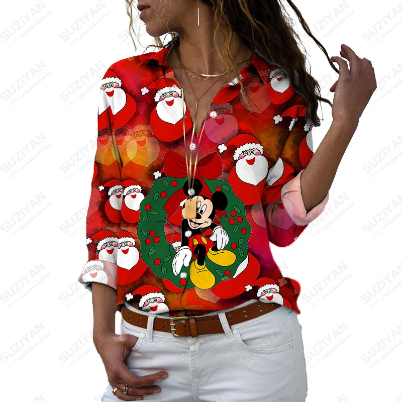 

Casual Woman Shirt Camisa Casual Tops Lapel Chains Print Loose Casual Office Shirts Casual Streetwear Shirts Tops