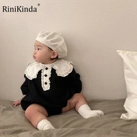rinikinda 2022 autumn newborn bodysuit baby girl cotton long sleeve jumpsuits kid clothes girls casual peter pan collar clothing