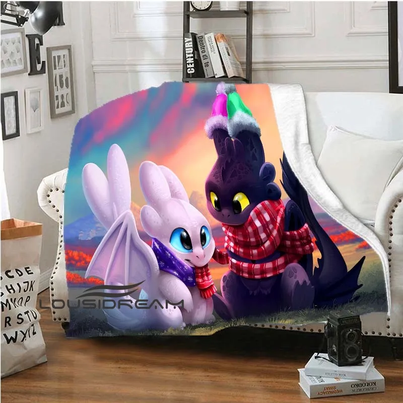 

Плюшевое одеяло аниме Как приручить дракона, мультяшное пушистое одеяло, Фланелевое теплое мягкое плюшевое диванное покрывало, дорожное од...