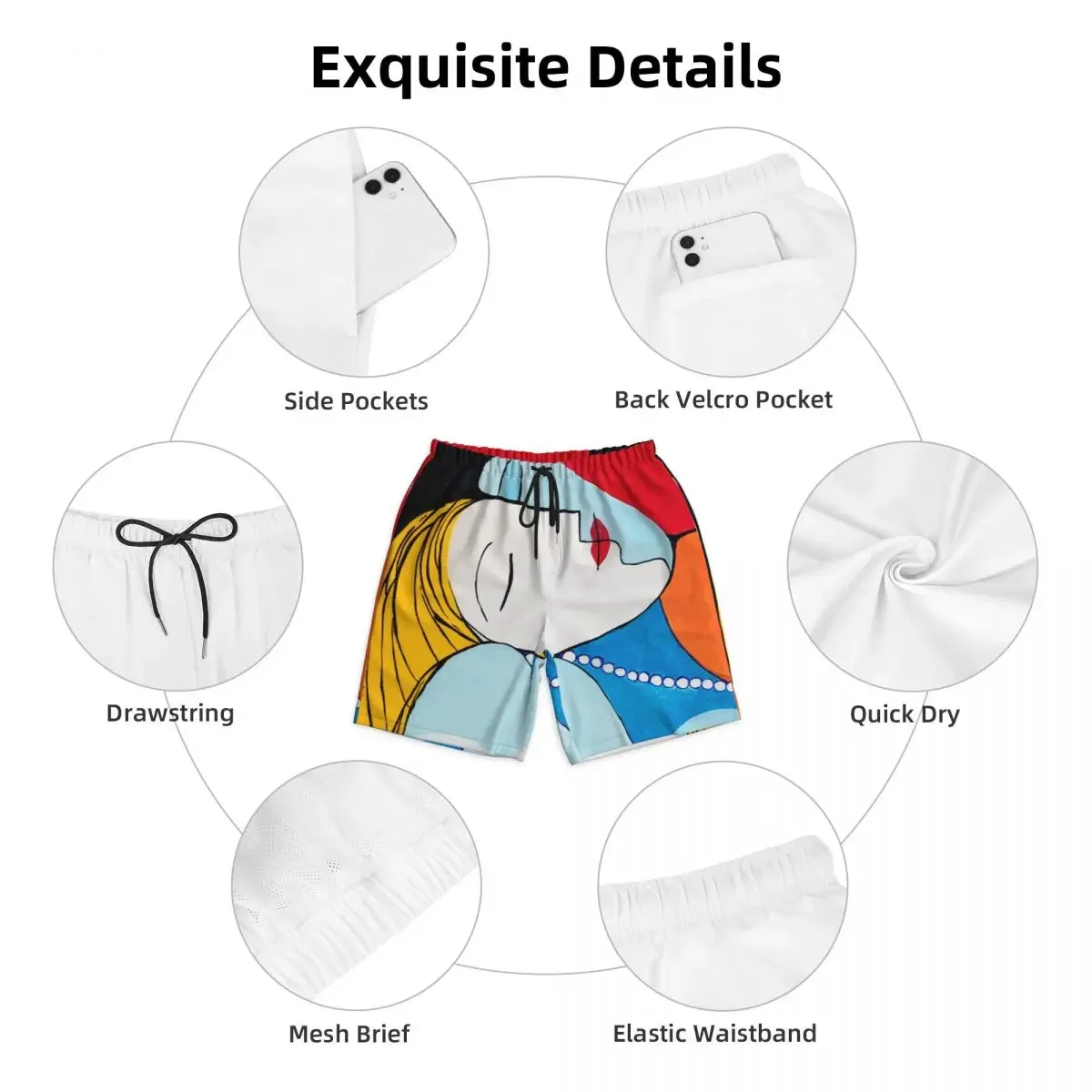 Шорты для доски на заказ мужские быстросохнущие пляжные шорты плавания Pablo Picasso