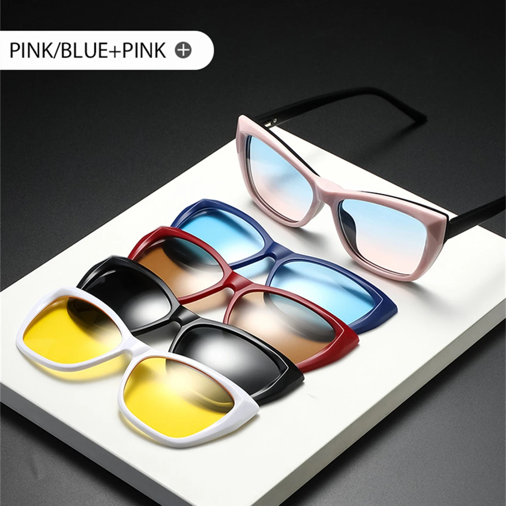 

5 Pcs Replaceable Polarized Lens Sun Glasses 2022 Sports Vintage Brand Designer Frames Night Vision lenses SunGlasses Men Women