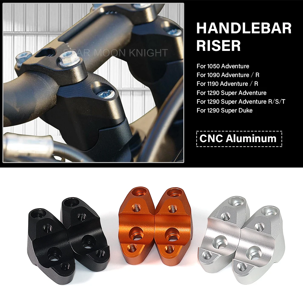 

For 1290 Super Adventure 1290 Super Duke GT CNC HandleBar Riser Clamp Heightening Move Back Handle Bar For 1050 1090 1190 ADV