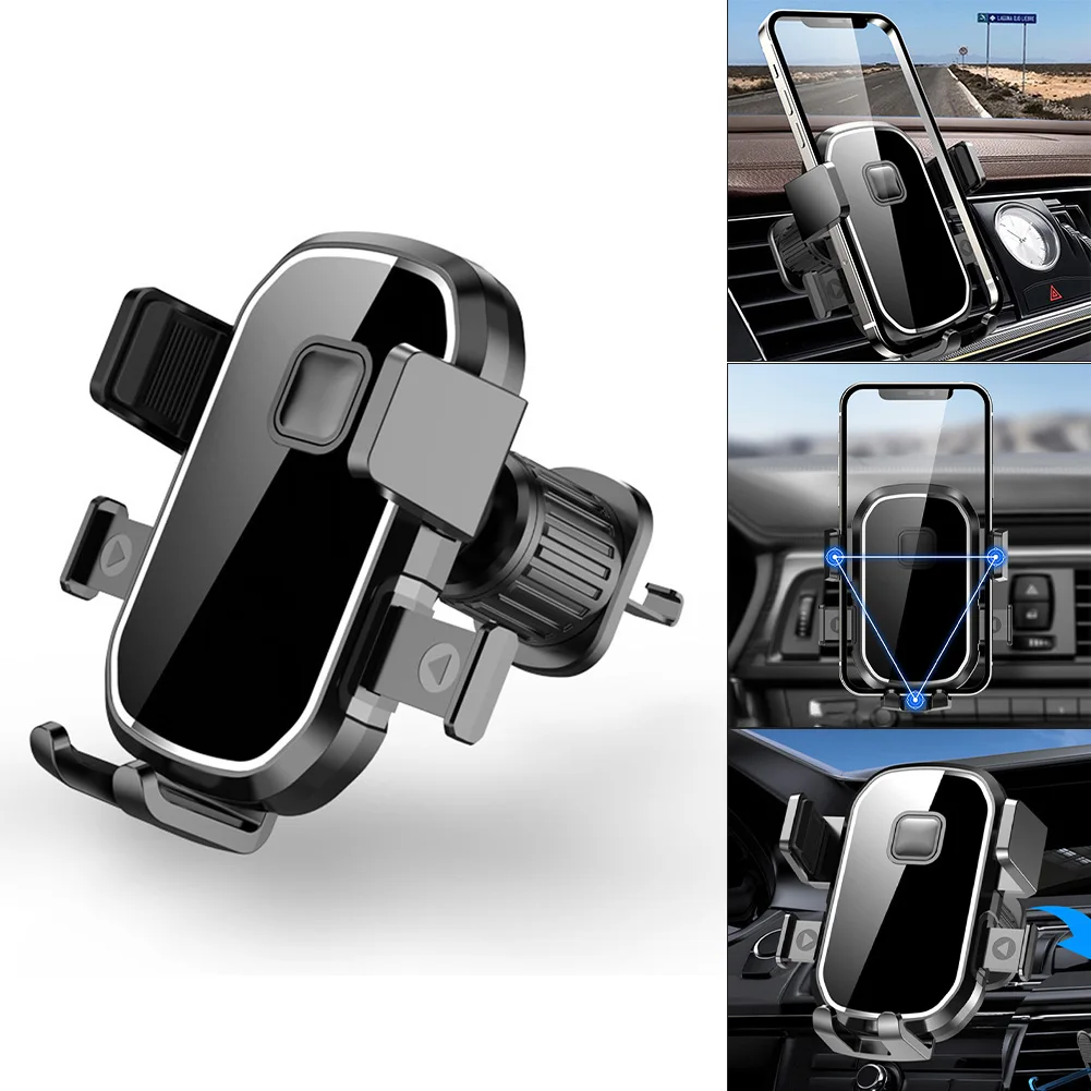 

1pc Hook Mount Car Mobile Phone Bracket Universal 360-degree Rotatable Angle Widest View Air Vent Mobile Phone Clip Cradle