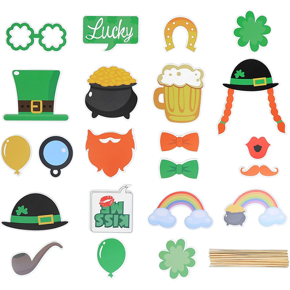 

1 Set of Patrick's Day Photography Props Party Decoration Photo Booth Props