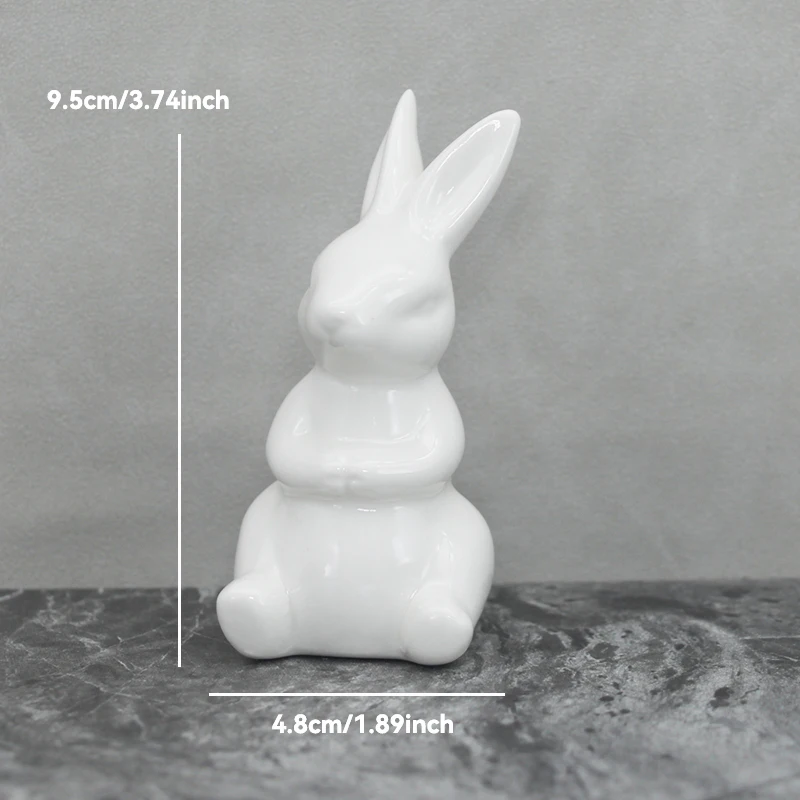 

Симпатичные керамические фигурки кроликов, кавайная скульптура зайца, садовые украшения в виде животных, пасхальный скандинавский Декор для дома, украшение для комнаты